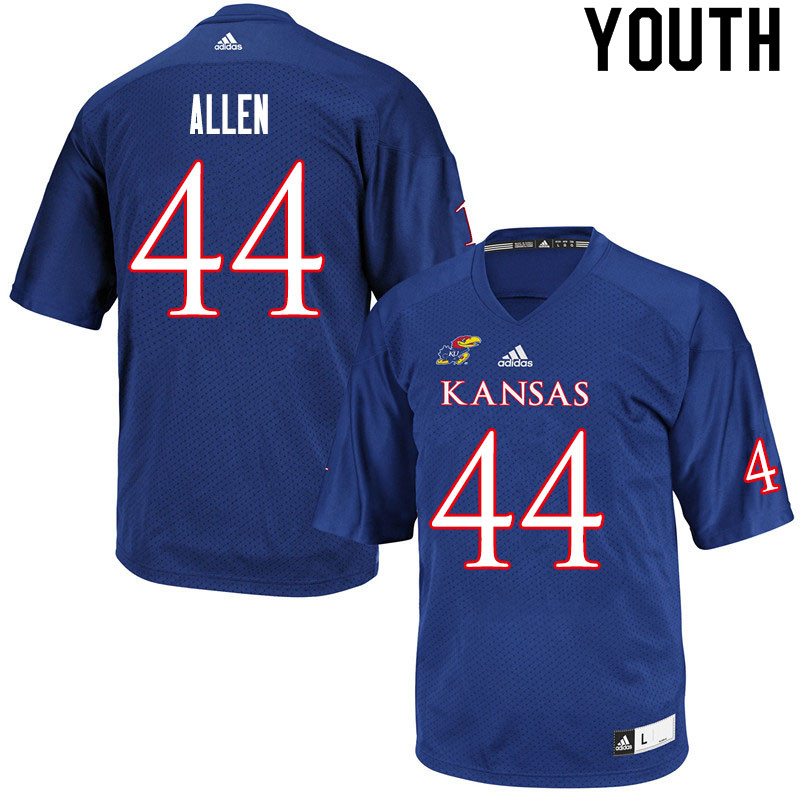 Youth #44 Tabor Allen Kansas Jayhawks College Football Jerseys Sale-Royal - Click Image to Close